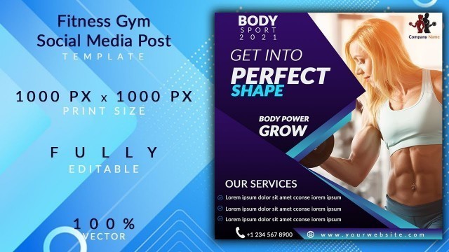 'GYM Fitness Banner / Poster Design in Photoshop – Tutorial'