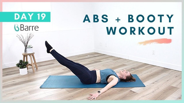 'DAY 19 Barre Workout Challenge // 2 in 1 No Equipment Butt and Abs Workout'