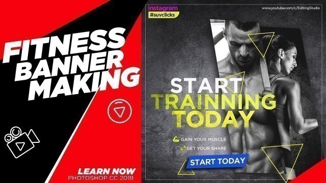 'Fitness Banner / Social Media Poster Design in Photoshop CC 2019 /  editing_studio'