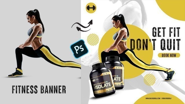 'How to make fitness banner with circle ( Photoshop in  Hindi )'