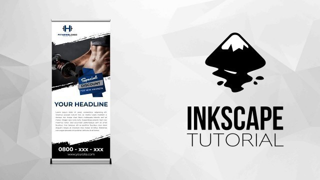 'How to Design Professional Roll up Banner | FITNESS | Inkscape Tutorial and Design Inspiration'