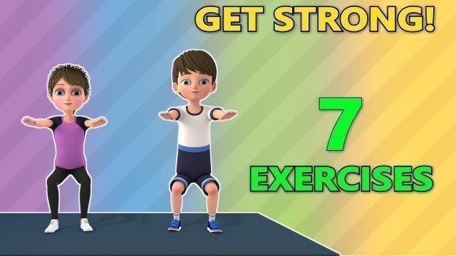 '7 Exercises For Kids To Get Stronger - Fitness For Kids At Home | Kids Exercise'