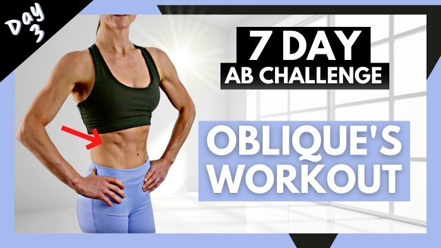 '5 MIN OBLIQUES WORKOUT - Side abs & love handles | 7 Day Ab Challenge'