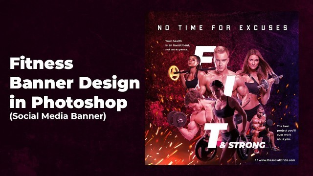 'Fitness Banner/Poster Design in Photoshop | Social Media Banner Design'