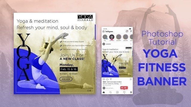 'Yoga & Meditation Fitness Banner Design | Adobe Photoshop 2021'