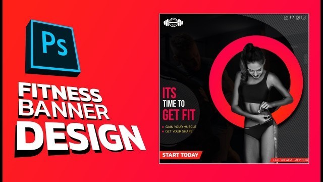 'How to design a Fitness banner in photoshop- Fitness Gym Poster Design #graphic_designing #shorts'