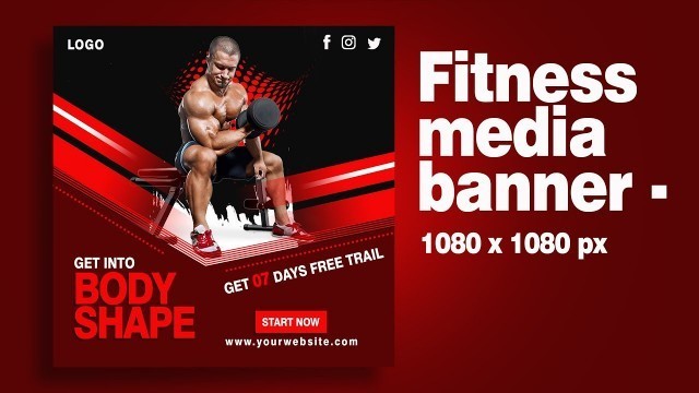 'Fitness Social media banner design | Photoshop cc'