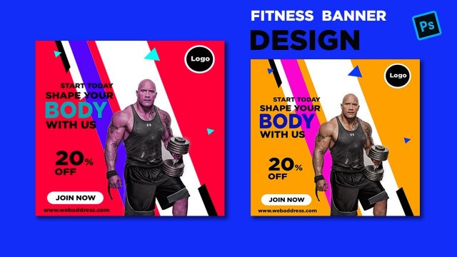 'How To Make Social Media Post In Photoshop | Fitness Poster | Fitness Banner Design Kaise Kare'