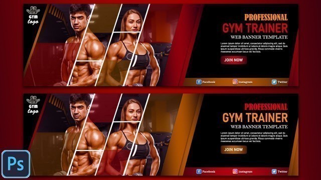 'Fitness Gym Web Banner Design | Photoshop Tutorial | Professional Fitness Banner Design In Photoshop'