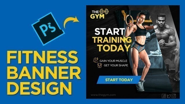 'GYM Fitness Banner / Poster Design in Photoshop – Hindi Tutorial'