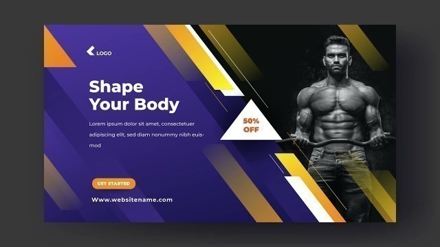 'Landscape Social Media Banner   GYM Fitness  Adobe illustrator Tutorial in 10 minutes'