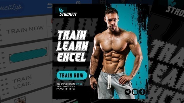 'Professional fitness poster or banner design on Android using pixellab || aq editing'