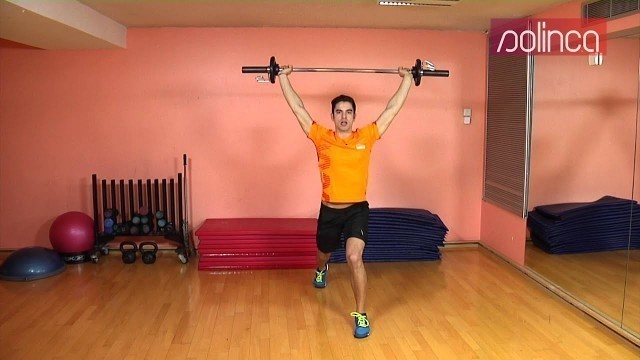 'Lunge overhead com a barra - SOLINCA FITNESS CHANNEL'