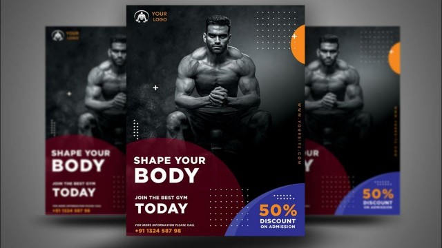 'Design a Creative Flyer with Photoshop (Gym Fitness Flyer/Banner)'