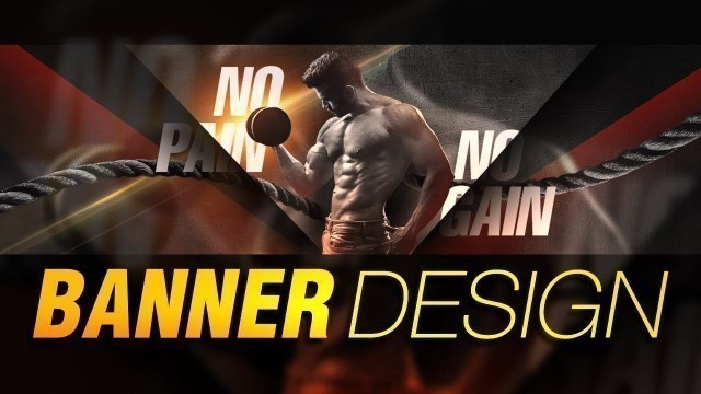 'Photoshop banner design: Gym banner'