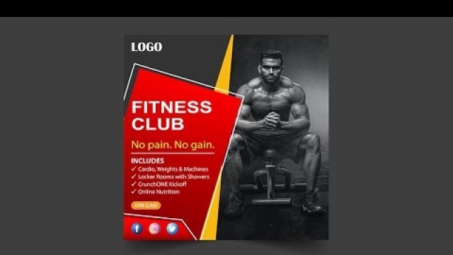 'Modern Social Media Banner| Web Banner Design| Modern Fitness Banner Design In Illustrator Tutorial'