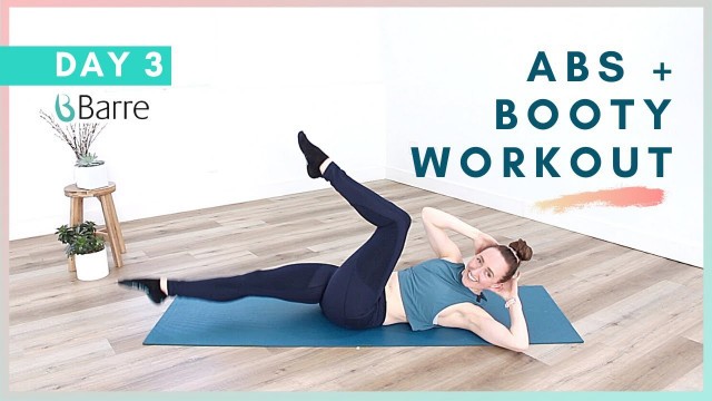 'DAY 3 Barre Workout Challenge // 10 Min Low Impact Abs and Booty Barre Workout At Home'