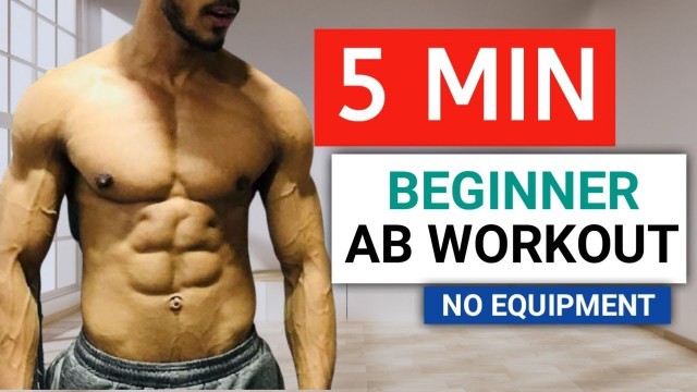 '5 MIN BEGINNER AB WORKOUT | SIX PACK ABS For Beginners (No Equipment) || Easy Abs Workout'