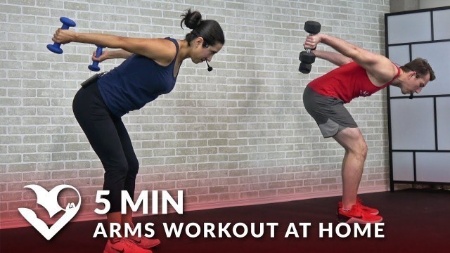 '5 Min Arms Workout at Home with Dumbbells - Biceps and Triceps 5 Minute Arm Workout for Women & Men'