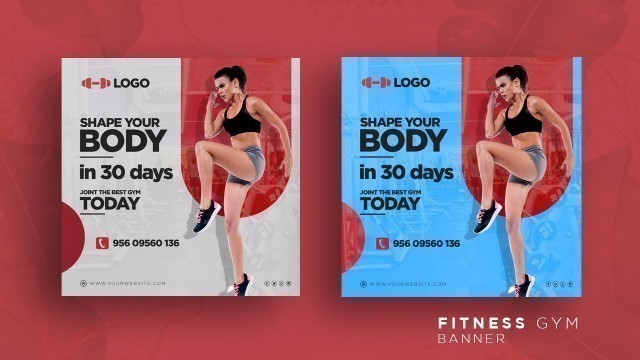 'Fitness Gym Banner Design In Photoshop cc 2021 | Professional Gym Banner Design in photoshop'