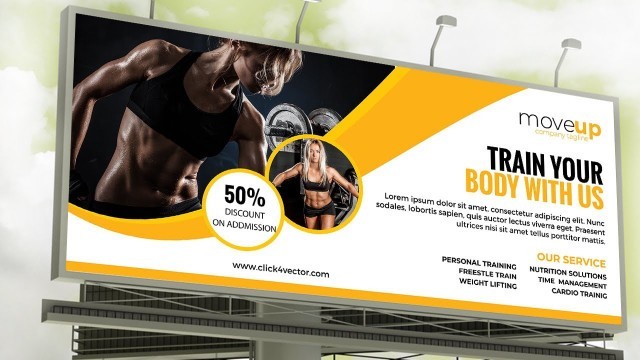 'GYM Banner Indesign cc Tutorial Hindi | Fitness Billboard flex Design for Beginner'