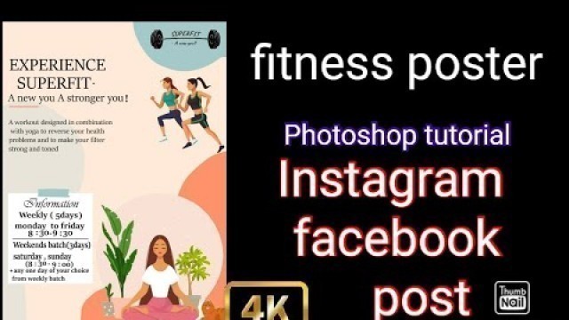 'create Instagram post on photoshop/fitness banner/pemplate tutorial #graphics #illistrator #freeclas'