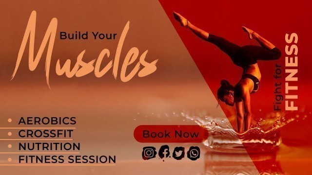 'Build Your Muscles_Gym Fitness Social Media Banner Design in Adobe Photoshop CC 2020'