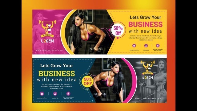 'Flex banner design | Billboard and fitness hoarding design | CorelDraw hindi tutorial'