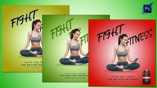 'GYM Fitness Banner / Poster Design in Photoshop CC By Massive Editz'