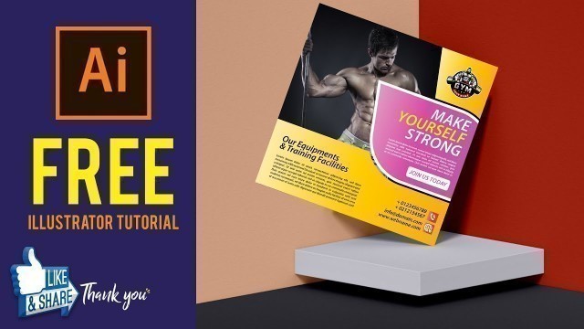 'Social Media Post Banner Design For Fitness And Gym | Adobe Tutorial'