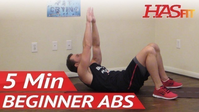 '5 Min Beginner Ab Workout - HASfit Easy Abdominal Exercises - Easy Ab Workouts - Easy Abs Exercise'