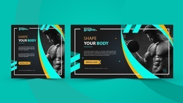 'Facebook Ads Design in Photoshop Tutorial | Fitness Facebook Ads Banner'