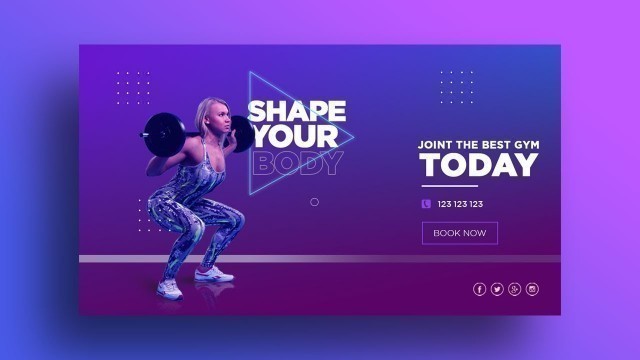 'Professional Fitness Banner Design In Photoshop cc 2021 | Fitness Gym Banner Design'