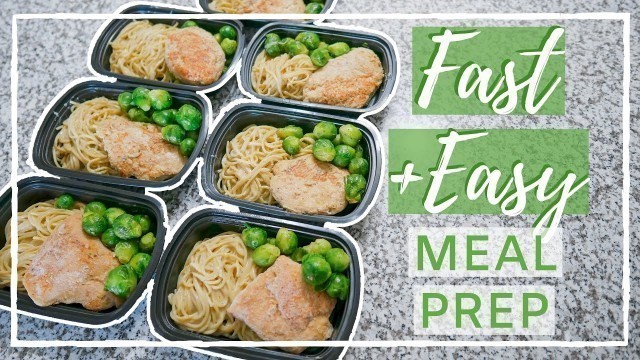 '15 MINUTE MEAL PREP | Alfredo, Chicken, & Brussel Sprouts'