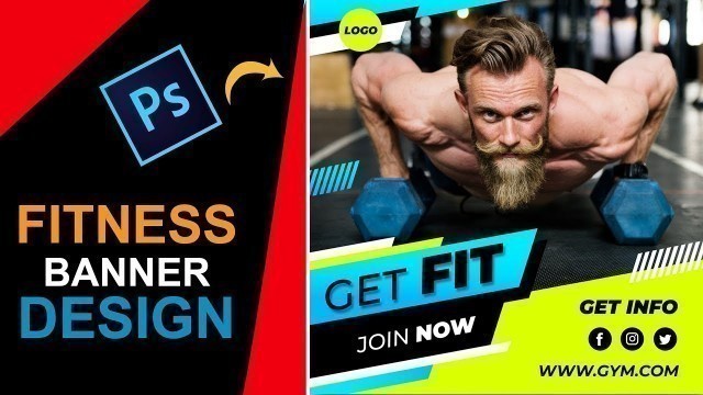 'Fitness Banner Design in Photoshop cc 2019 - Gym banner Bangla'