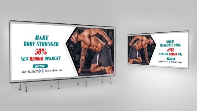 'Photoshop tutorial |simple fitness banner ad design'