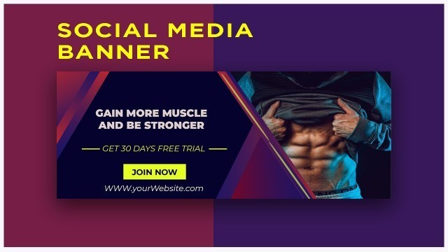 'Fitness Banner design for Social media - Banner Design | Illustrator Tutorial'