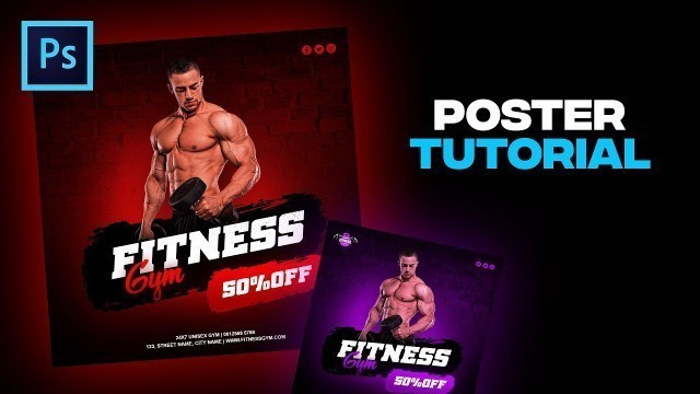 'Fitness Gym Poster in Photoshop Tutorial in Hindi | Photoshop Tutorial'